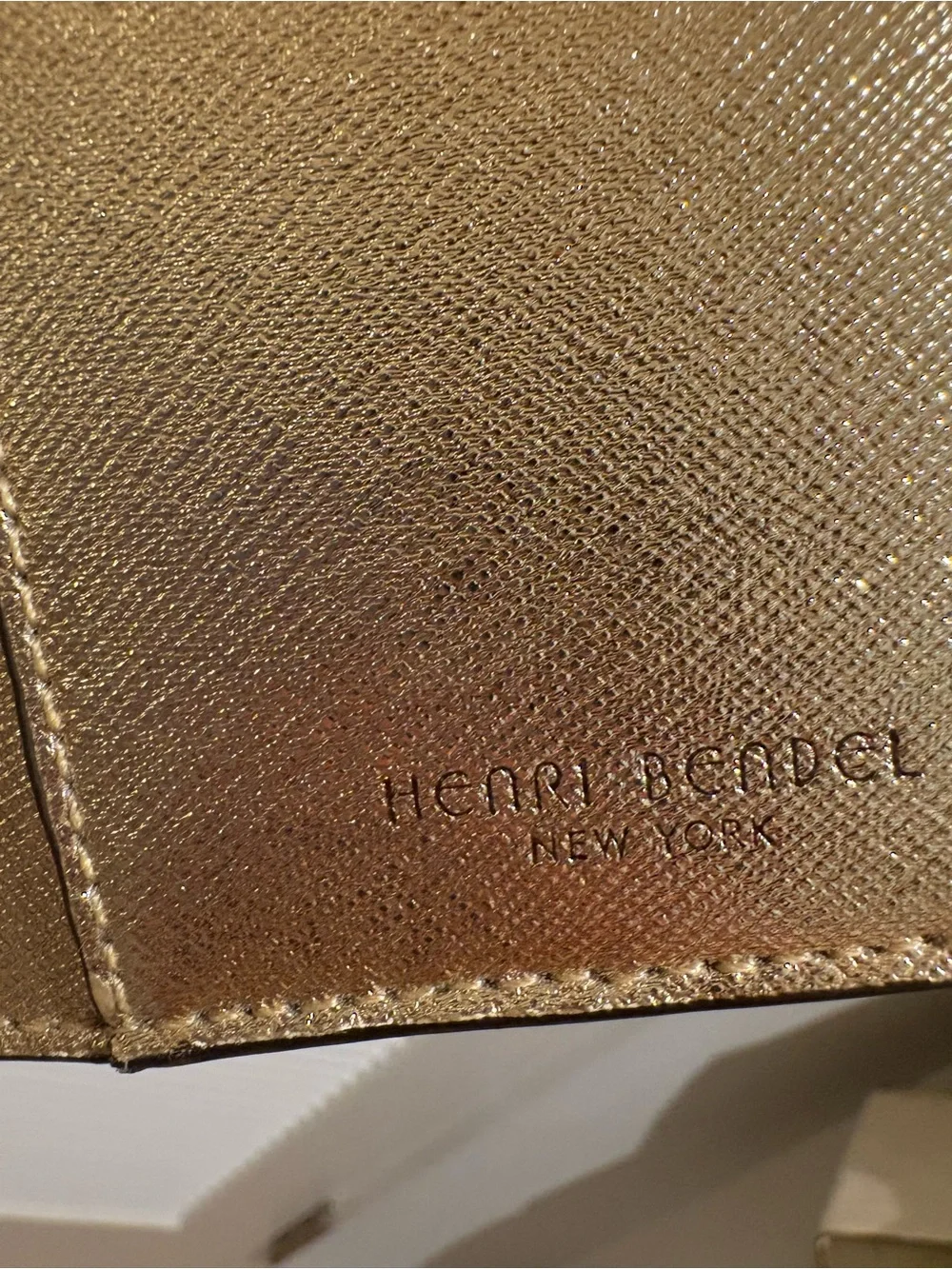 henri bendel Gold Glitter Convertible Clutch